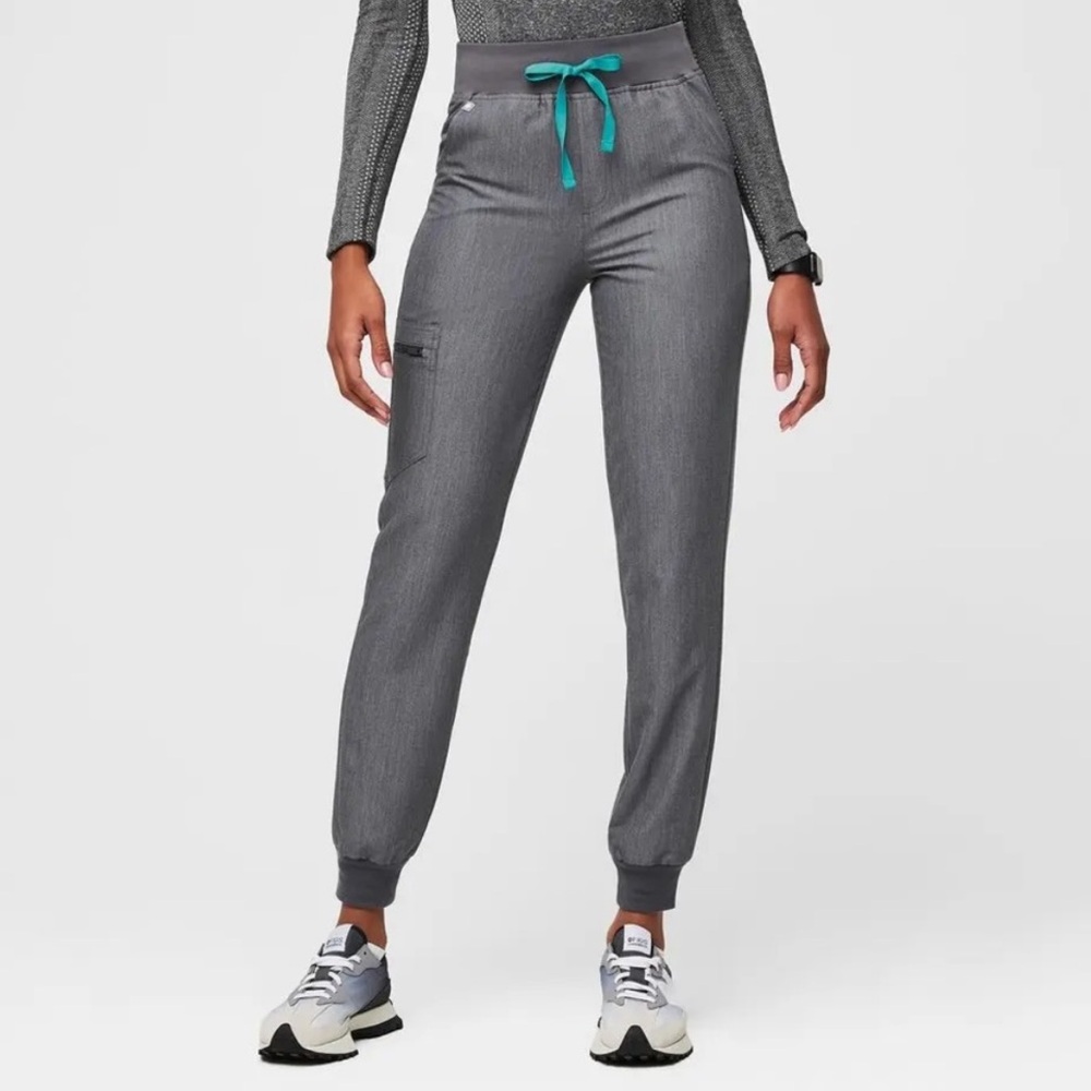 Figs High Waisted Zamora Joggers Scrub Pants Medium Tall Graphite Grey